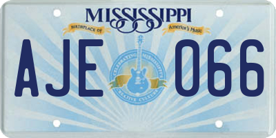 MS license plate AJE066