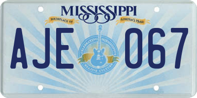 MS license plate AJE067