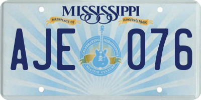 MS license plate AJE076
