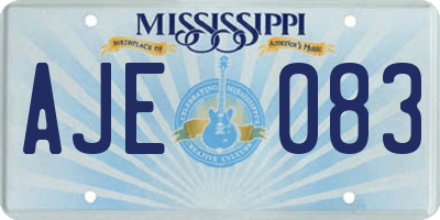 MS license plate AJE083