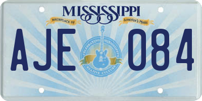 MS license plate AJE084
