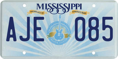 MS license plate AJE085