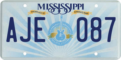 MS license plate AJE087