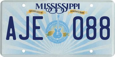 MS license plate AJE088