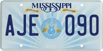 MS license plate AJE090