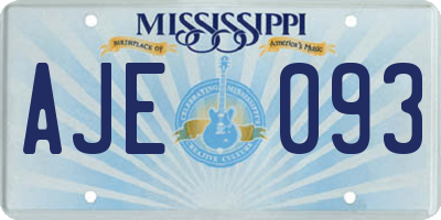 MS license plate AJE093