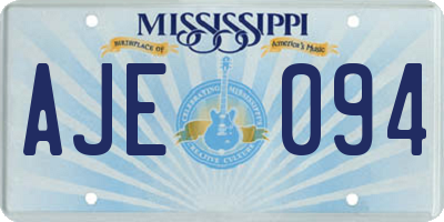 MS license plate AJE094