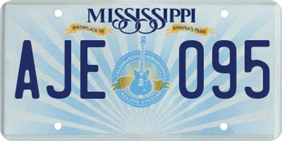 MS license plate AJE095