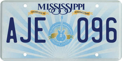MS license plate AJE096