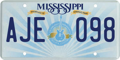 MS license plate AJE098