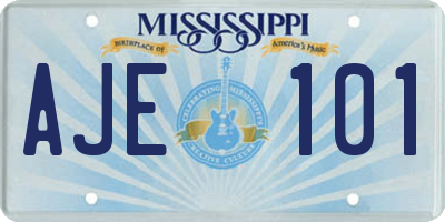 MS license plate AJE101
