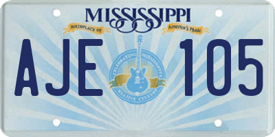 MS license plate AJE105