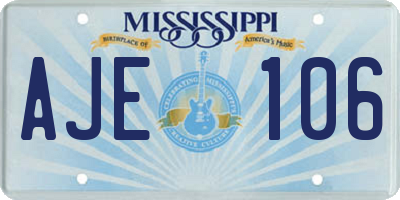 MS license plate AJE106