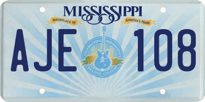 MS license plate AJE108