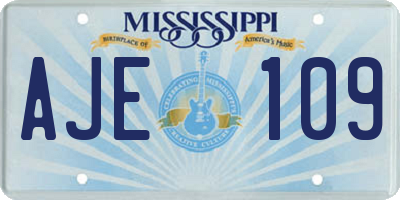 MS license plate AJE109