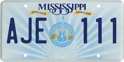 MS license plate AJE111