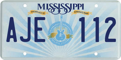 MS license plate AJE112