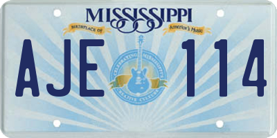 MS license plate AJE114