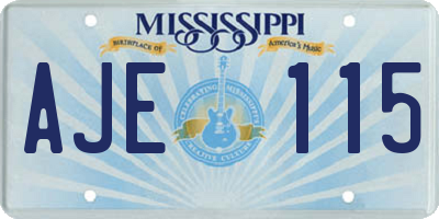 MS license plate AJE115