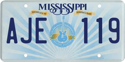 MS license plate AJE119