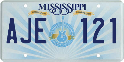 MS license plate AJE121