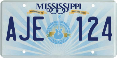 MS license plate AJE124