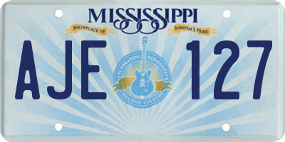 MS license plate AJE127