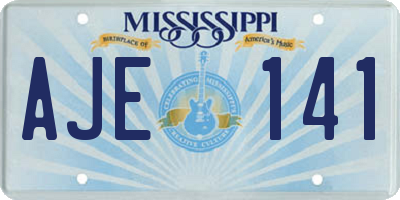 MS license plate AJE141