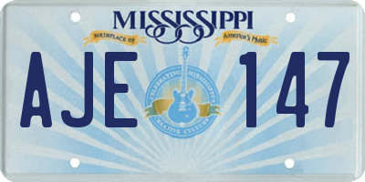 MS license plate AJE147