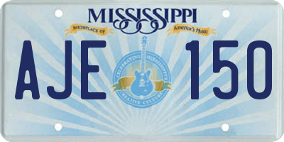 MS license plate AJE150