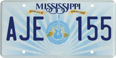 MS license plate AJE155
