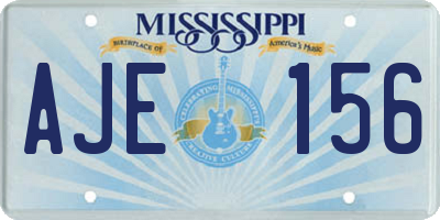 MS license plate AJE156