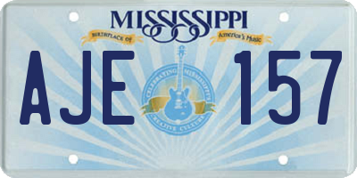MS license plate AJE157