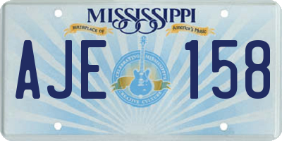 MS license plate AJE158