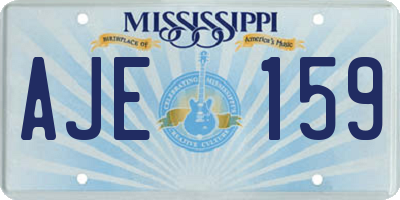 MS license plate AJE159