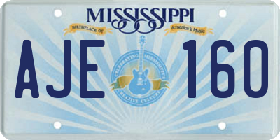 MS license plate AJE160