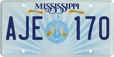 MS license plate AJE170