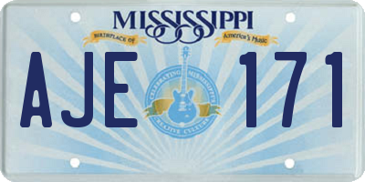 MS license plate AJE171
