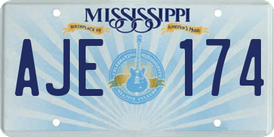 MS license plate AJE174