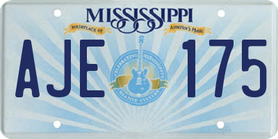 MS license plate AJE175