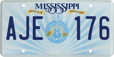 MS license plate AJE176