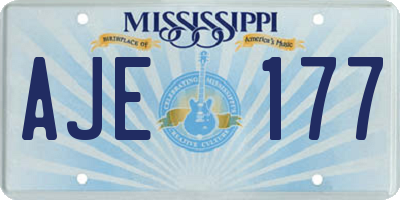 MS license plate AJE177
