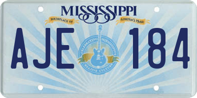 MS license plate AJE184