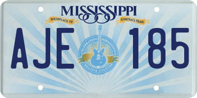 MS license plate AJE185