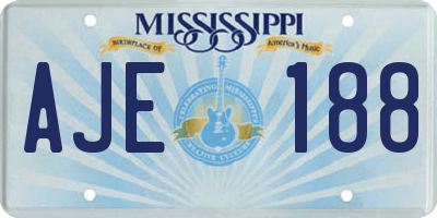 MS license plate AJE188
