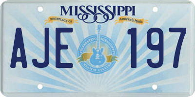 MS license plate AJE197