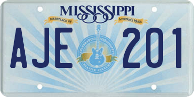 MS license plate AJE201