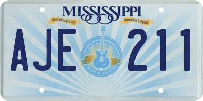 MS license plate AJE211