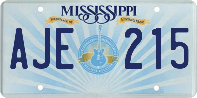 MS license plate AJE215