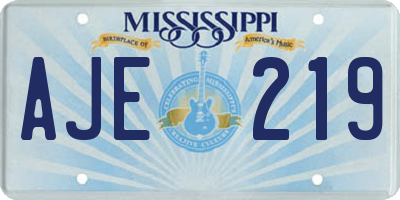 MS license plate AJE219